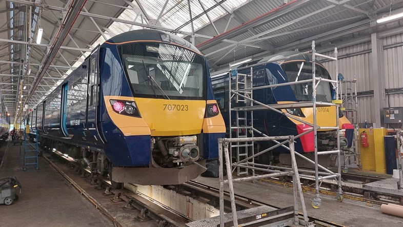 Better journeys promised as Southeastern sets out progress on train upgrades: Class 707s being prepared at Gillingham depot