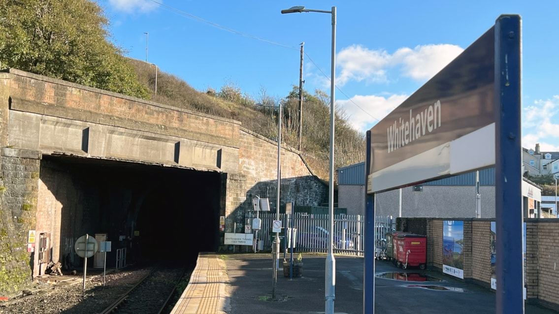 Bransty tunnel entrance at Whitehaven station