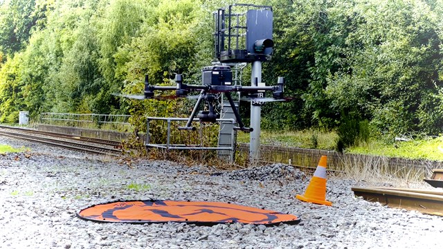 Drones and leaf busting trains keeping rail routes clear this autumn: DRONE STILL AUTUMN