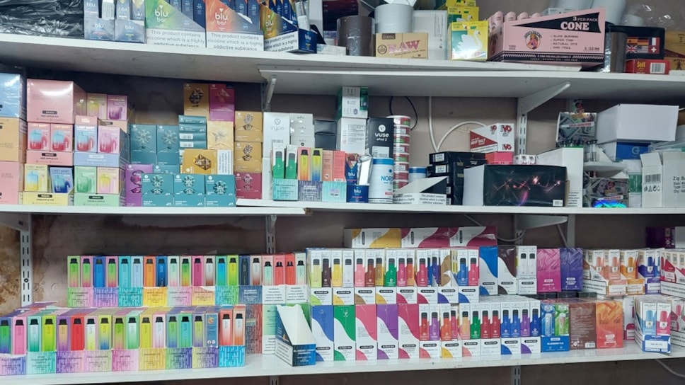 Vapes seized in February 2023 from EN Newsagents on Orchard Street in Preston