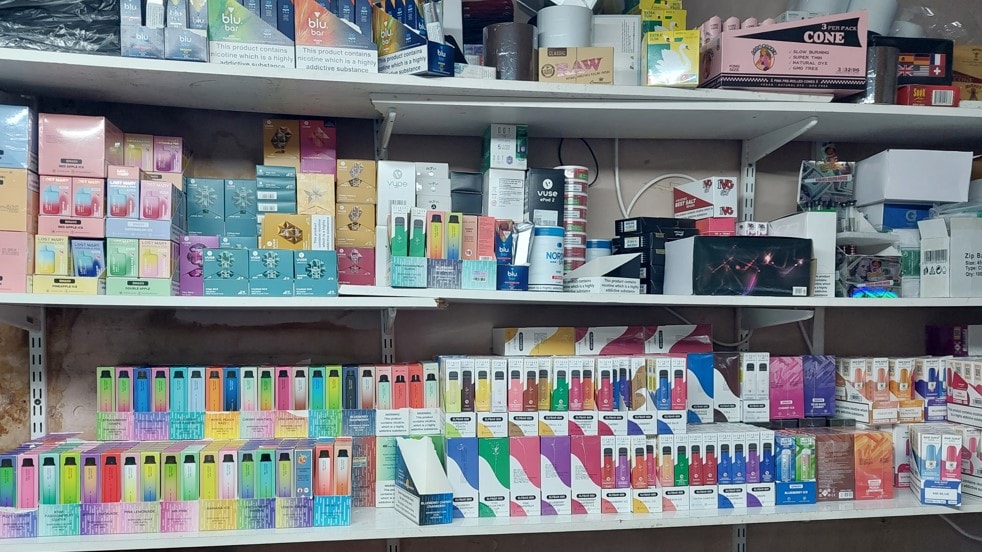 Vapes seized in February 2023 from EN Newsagents on Orchard Street in Preston