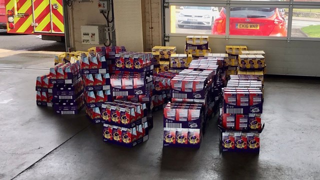 Easter eggs waiting to be given to children in Copeland