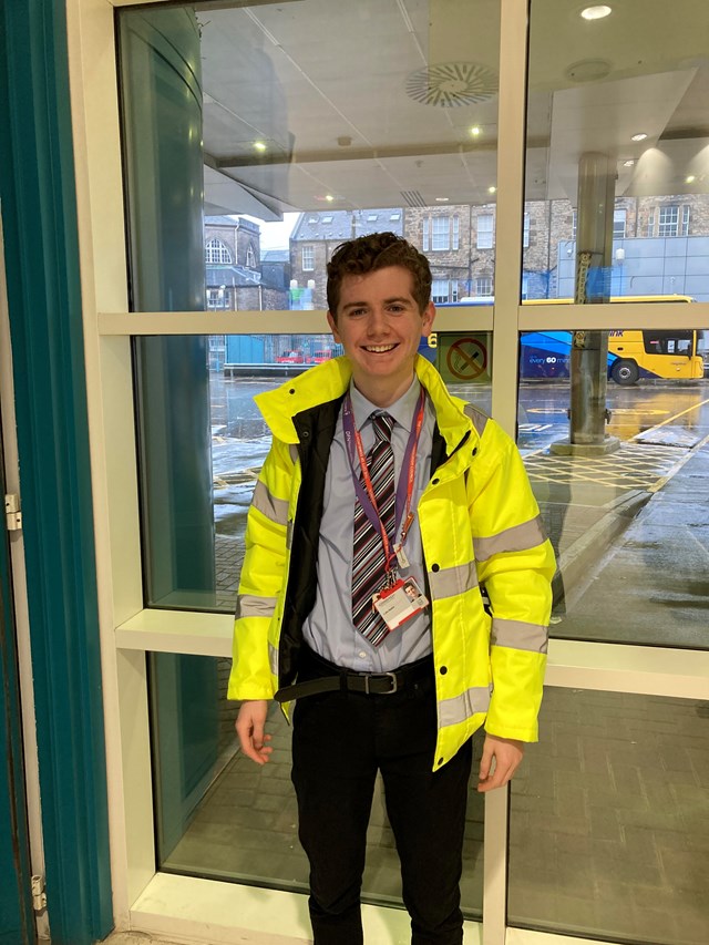 Luke Baillie who has completed a placement at the bus station