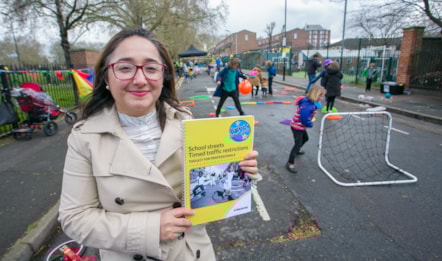 Cllr Feryal Demirci, Deputy Mayor of Hackney, with the toolkit