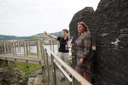 Cabinet Minister Heledd Fychan with Cadw CEO Dr Kathryn Roberts