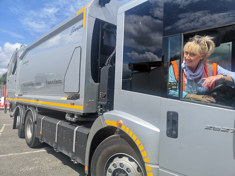 Karen Shakespeare in bin lorry