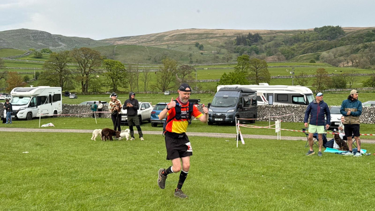 Jason Lawlor heading to the finish line of the ultra-marathon race