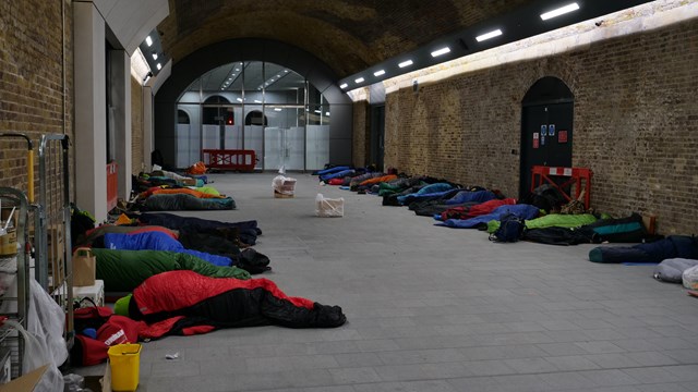 Railway Children sleep out London Bridge