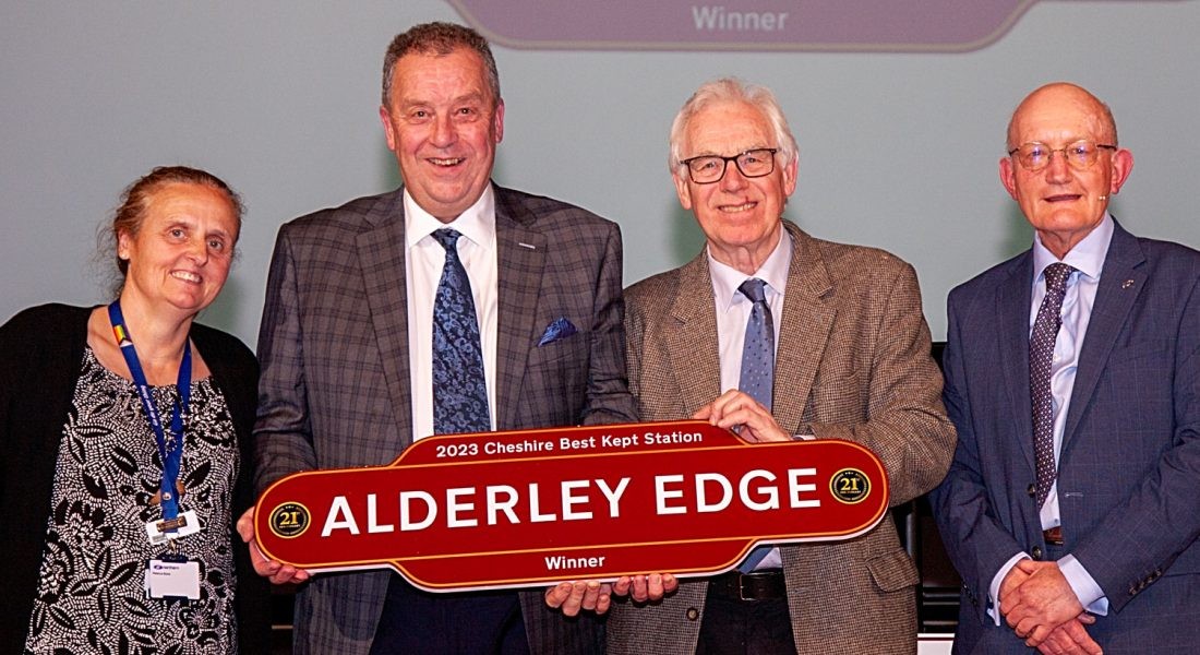 Image shows - Alderley-Edge - Winner of Cheshire Best Kept Station Award 2023
