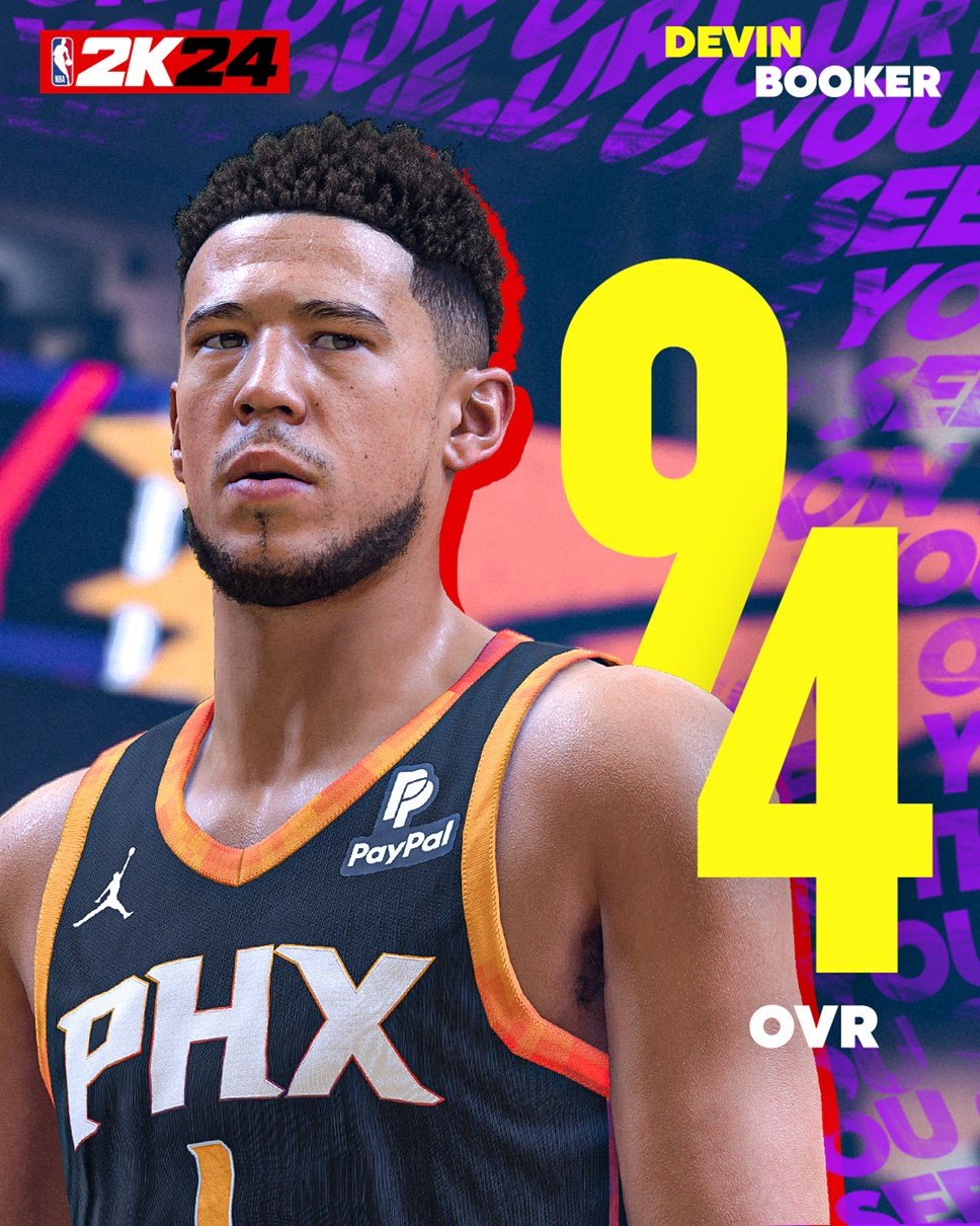 Nba 2k24 ratings reveal booker 2k newsroom