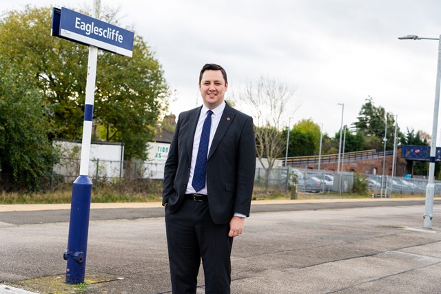 Tees Valley Mayor Ben Houchen at Eaglescliffe Station