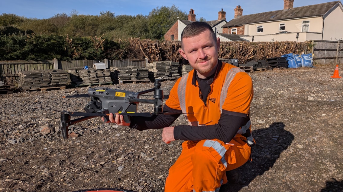 Senior technical officer Chris Hayes with drone