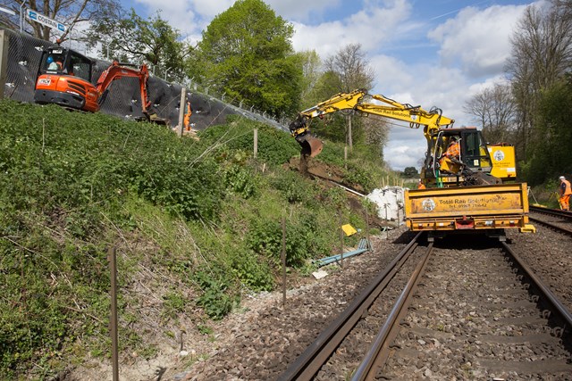 Maidstone cutting work: Maidstone cutting work, behind the Girls Grammar School