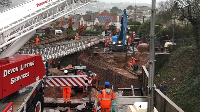 The old Torbay Road bridge structure has now been lifted out