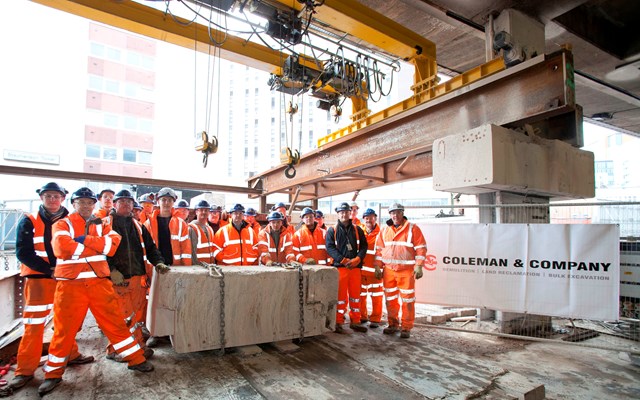 BRUMMIE ENGINEERING HELPS NEW STREET TO SHAPE UP: The last piece of concrete removed from New Street's new concourse_1