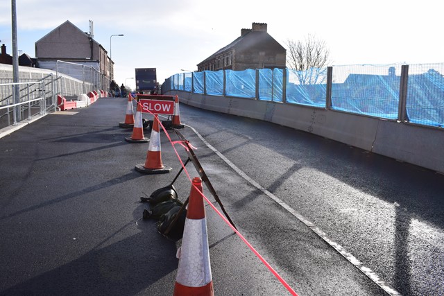 Splott Road bridge will close on 4 February: Pictured: the recently reconstructed side of Splott Road bridge