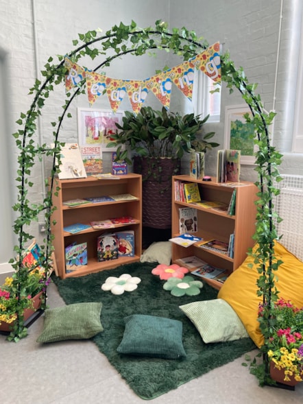 The reading corner at The Meadow at Sebright Primary School, the new space for children with speech, language and communication needs