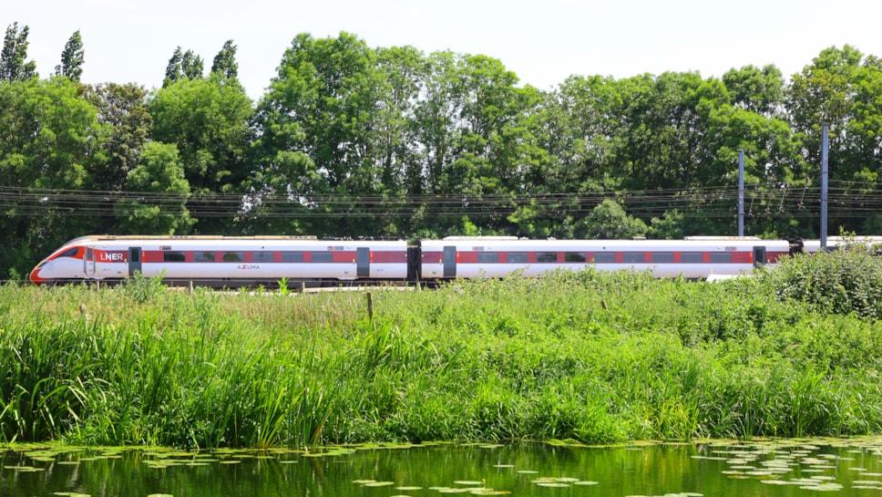An LNER Azuma near Offord Cluny, credit LNER (1) cropped