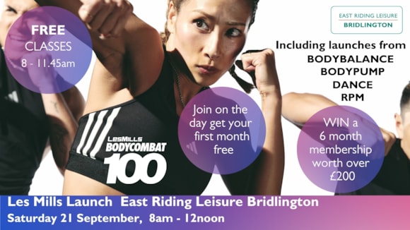 LES MILLS Launch event at East Riding Leisure Bridlington: Les Mills Launch screen