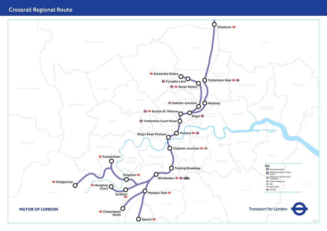 Crossrail 2 - regional route: Crossrail 2 - metro route