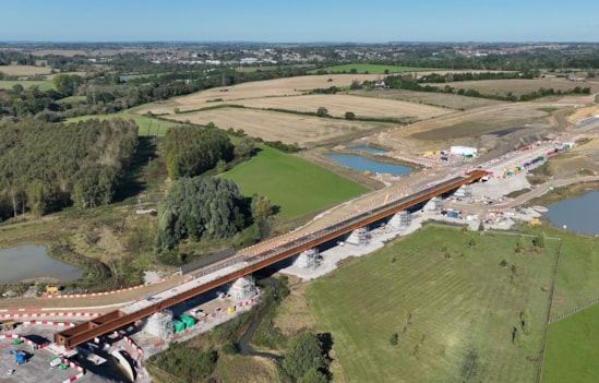 Double milestone for HS2’s Brackley viaducts: Westbury deck slide complete Oct 2024