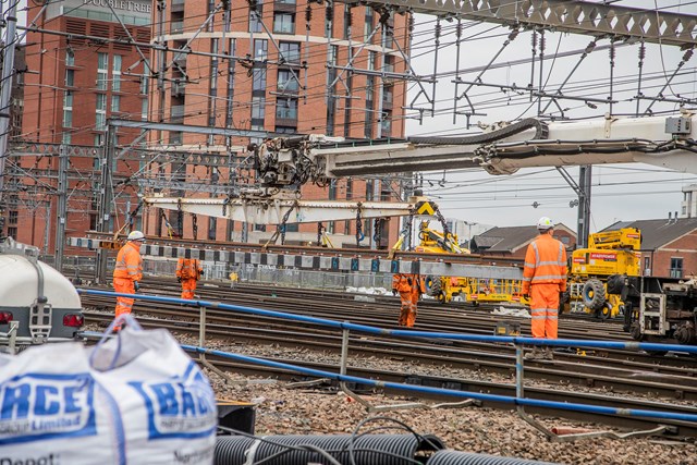 Work to upgrade the track at Leeds station
