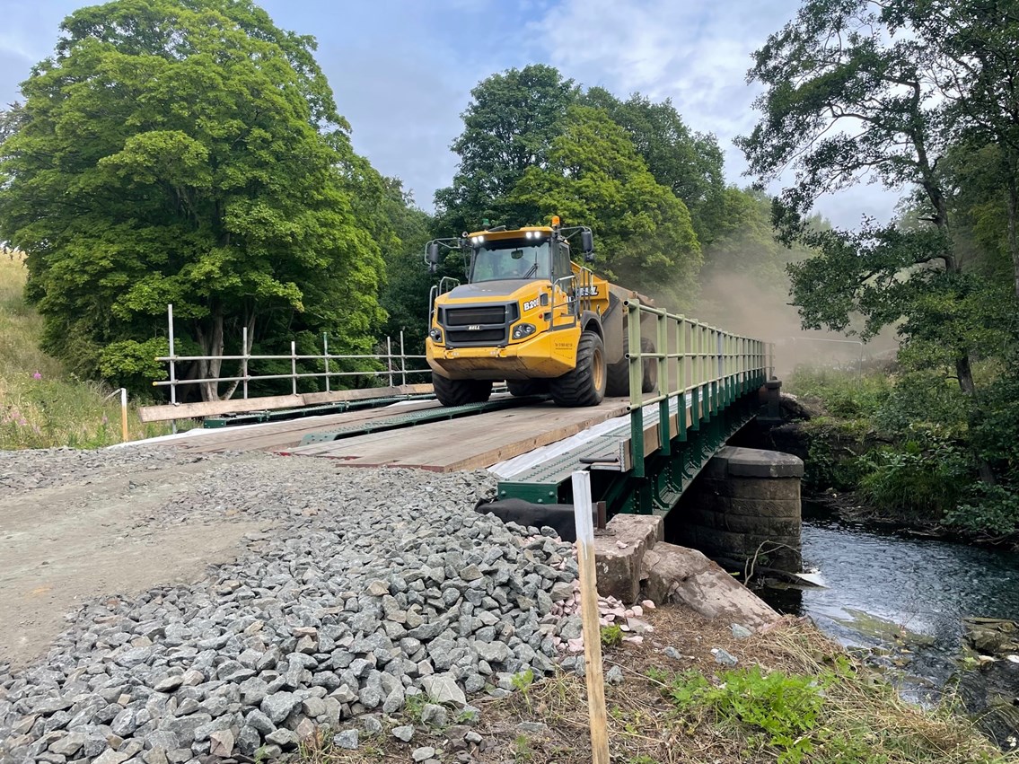 Plant movement on Levenmouth Rail corridor: Increased work volume means more vehicle movements on the project to construct the new Levenmouth rail link.
