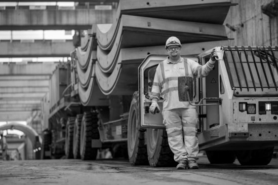 Gavin Davis from Doncaster transports concrete segments into the tunnel