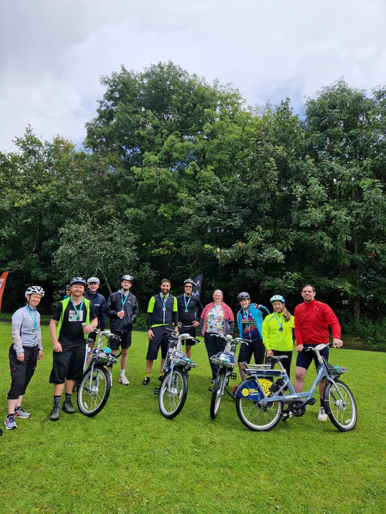 Leeds City Council's safe and sustainable travel team with Dawn Barrett's sister