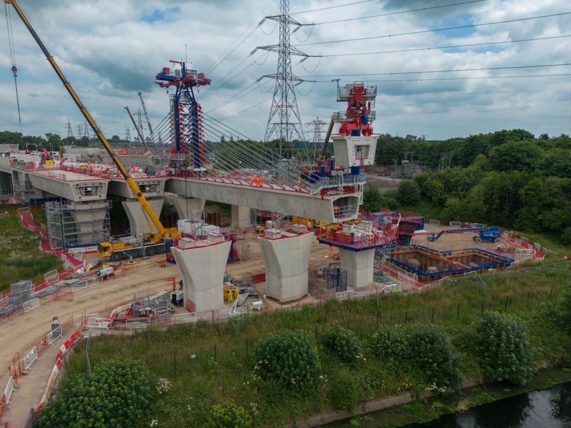 A team of 40 people are currently involved in the operation, and a total of 2,500 concrete segments will be moved into place using this specialist technique