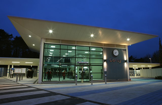 Corby station: Corby station in Northamptonshire, which opened in April 2009.