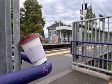 Image shows coffee cup at station