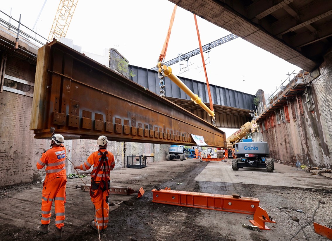 Major 16-day railway overhaul completed in Manchester as part of the Transpennine Route Upgrade: Work to reconstruct Dantzic St bridge-2