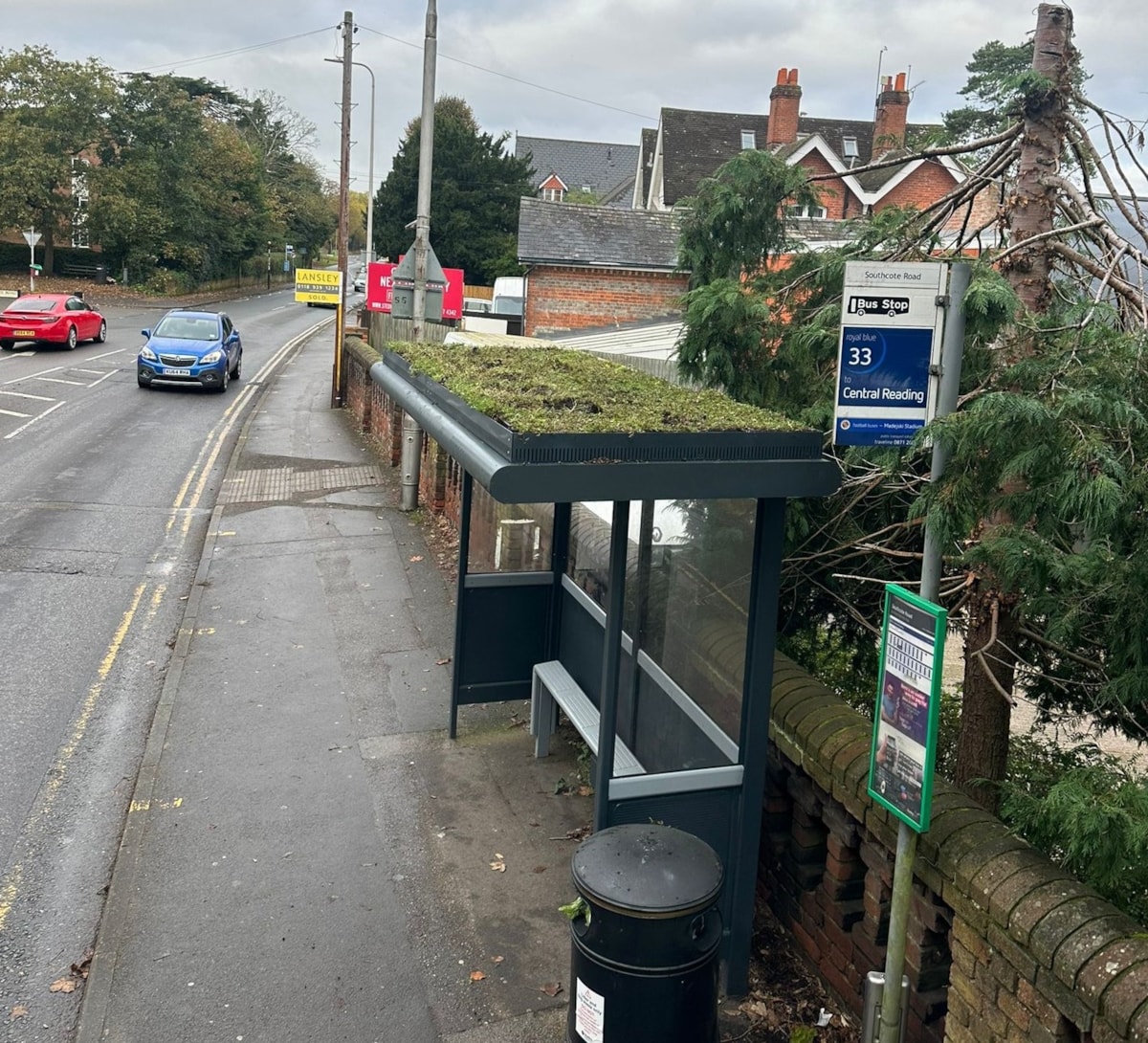 Green Bus Shelter - Southcote Road