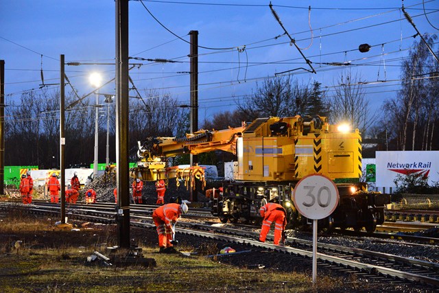 Network Rail teams upgrade the tracks at York station