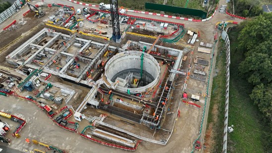 An aerial still of the Chalfont St Peter Site, September 2022