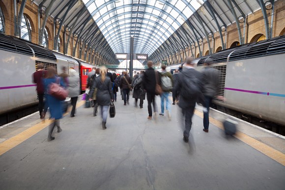 Rail passenger numbers on a record post Covid high – averaging over 98% daily in April, with 101-106% for 14 days of the month: shutterstock 167932148