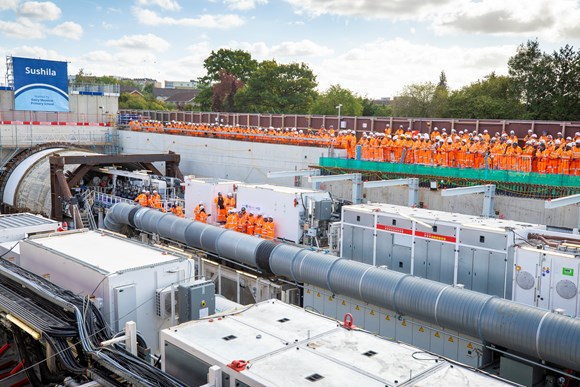 HS2 celebrates as first giant London tunnelling machine is switched on-4