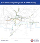 TfL Image - Tube map showing below ground 4G and 5G coverage, July 2025: TfL Image - Tube map showing below ground 4G and 5G coverage, July 2025
