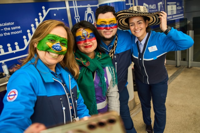 TfL Image - Transport staff from World Cup competing nations gather at Wembley Park Tube station ahead of a busy summer of late night travel (11)