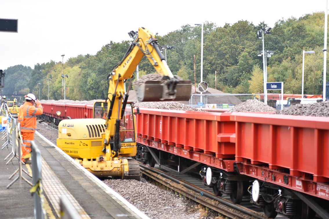 Track replacement work takes place at Fareham
