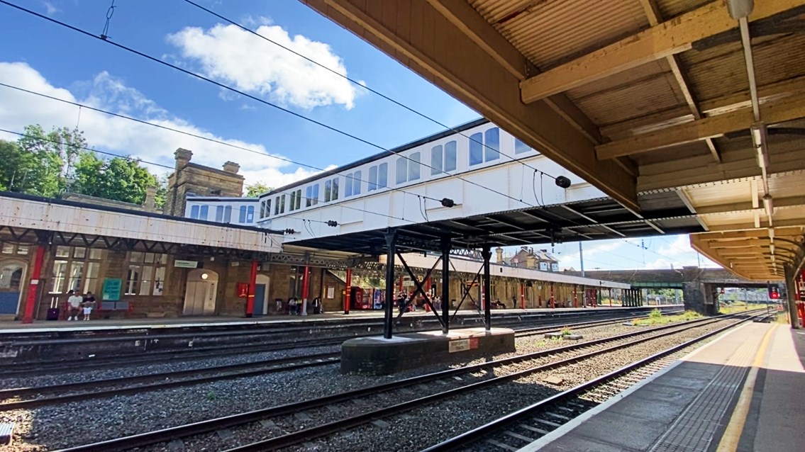 Passengers advised of urgent Lancaster station lift repairs next week: Lancaster station footbridge after refurbishment-2