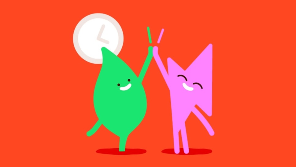 E.ONNext-character-comms high five with clock leaf and flash