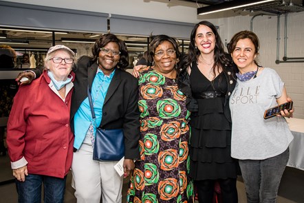 Stitching Academy learners with tutor Ana Cover, second from right, at the launch of the FC Designer Workspace.