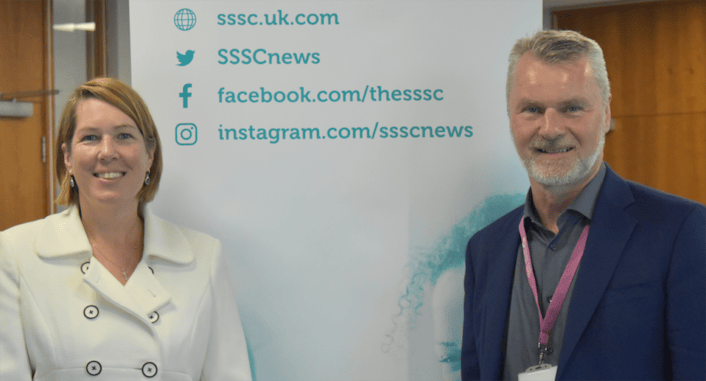 SSSC Chief Executive Maree Allison (left) with Interim Convener Peter Murray.