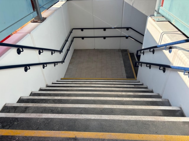 Entrance into refurbished subway at Warwick station: Entrance into refurbished subway at Warwick station
