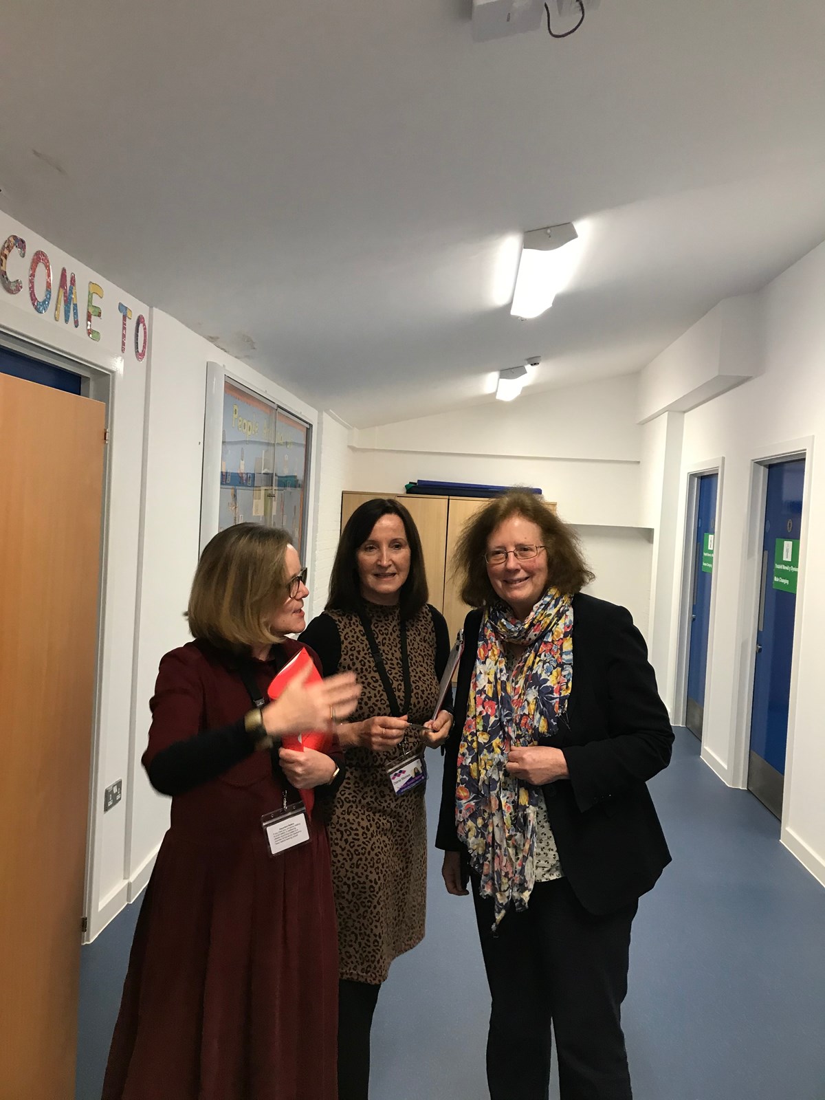 JM with Cllr Susan Ellsmore and Diane Stones Headteacher of Ty Gwyn Special School, Ely in new extension