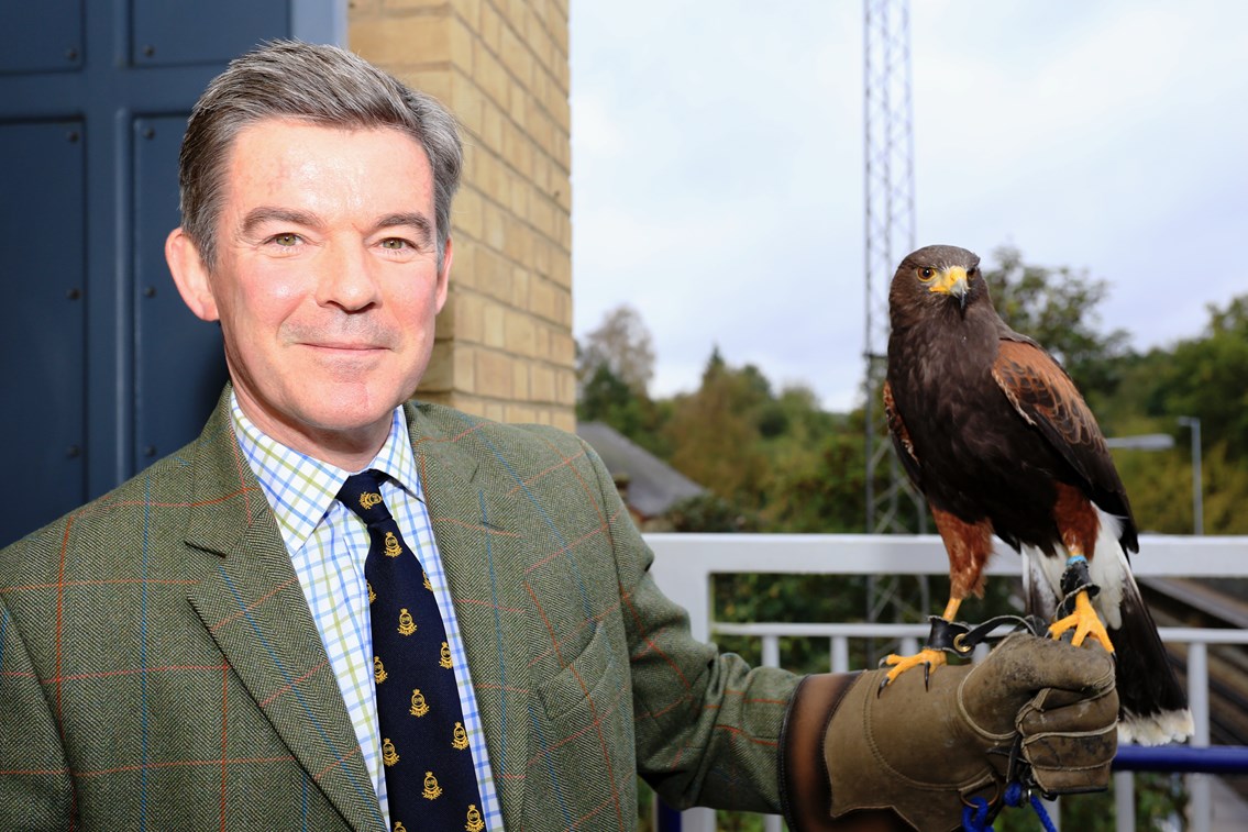 Bearsted Access for All lifts are opened by Sir Hugh Robertson MP: Bearsted Access for All lifts are opened by Sir Hugh Robertson MP and Keye the Harris hawk from Leeds Castle