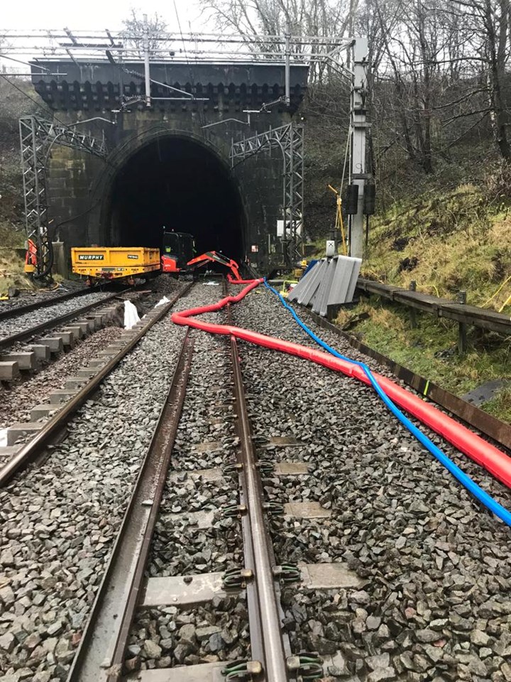 Entrance to Kilsby tunnel during West Coast main line Kilsby upgrade