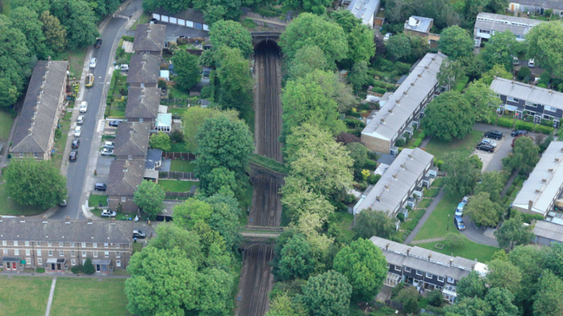 Aerial view of Blackheath Tunnel entrance